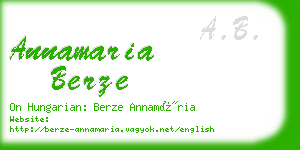 annamaria berze business card